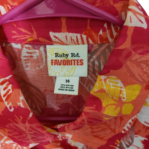 CT191a Ruby Rd. Favorites Sheer Button Down Shirt 14 - Picture 4 of 5
